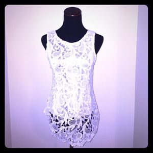 White Lace /chiffon blouse