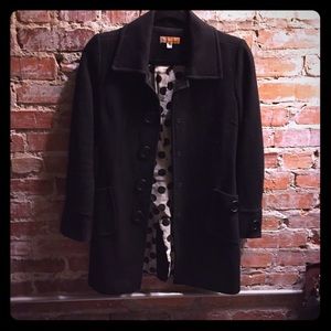 Black peacoat with oversized buttons