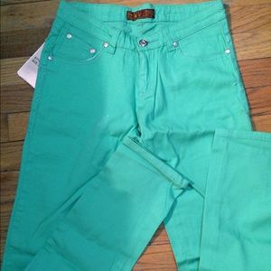 BRAND NEW green jeans.