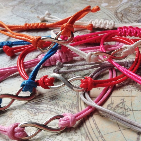 Assorted Adjustable Colored Infinity Bracelets