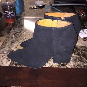 Zara black suede booties 7.5