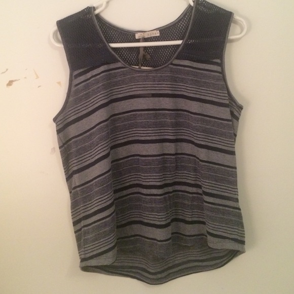 NWT Semi Sheer hi-lo striped tank