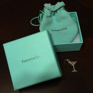 Tiffany martini glass olive charm.
