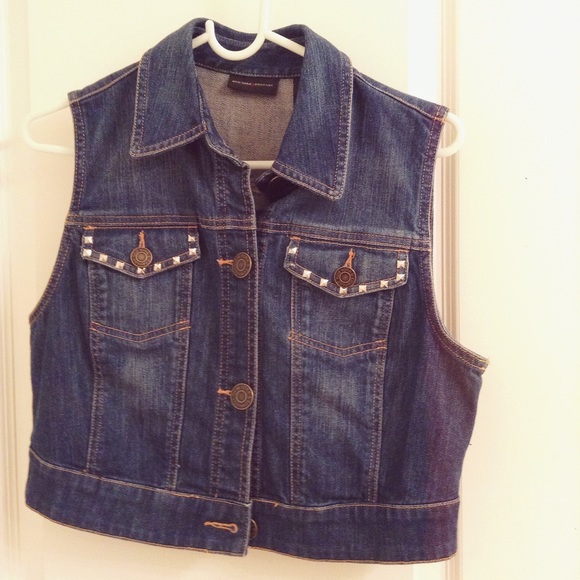 New York & Company Denim Studded Vest