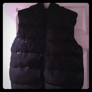 Gorgeous black sequin puffer vest