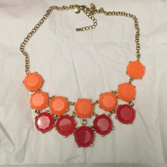 J.Crew Red and Orange Statement Necklace