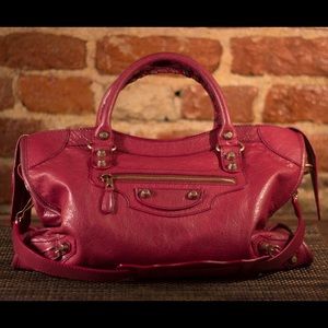 Authentic Balenciaga City in Cassis Rose Gold HW