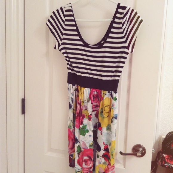 Striped & Floral Sun Dress