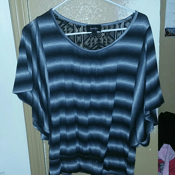 By&by black and white top with stripes