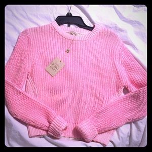 Torn by Ronny Kobo Brisa Chunky Sweater in Pink