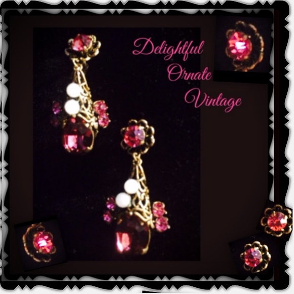 Vintage Jewelry - NEW LISTING❤️1920's SCREW BACK DANGLE EARRINGS