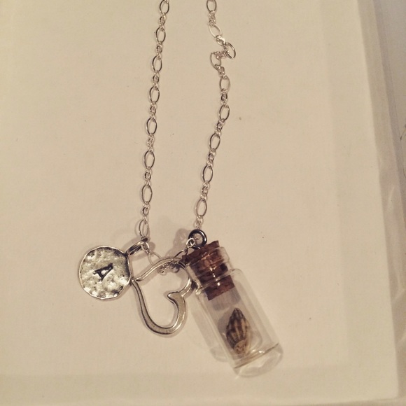 Handmade Sterling silver seashell in a bottle
