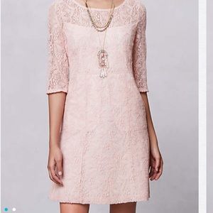 Anthropologie Pink Lace Dress with Pockets!