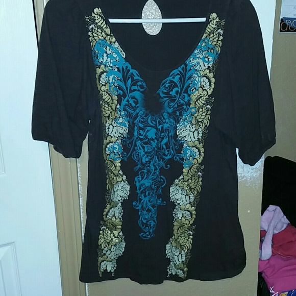 Brown glitter top
