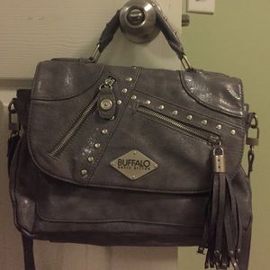 Cross body grey motorcycle bag