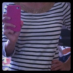 Blue and white stripped banana republic shirt