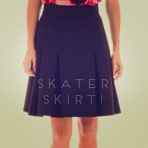 Worthington Black Pleated Skater Skirt Sz 6