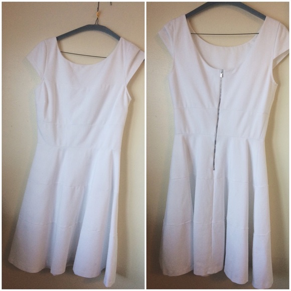 fit & flare white dress • [banana republic]