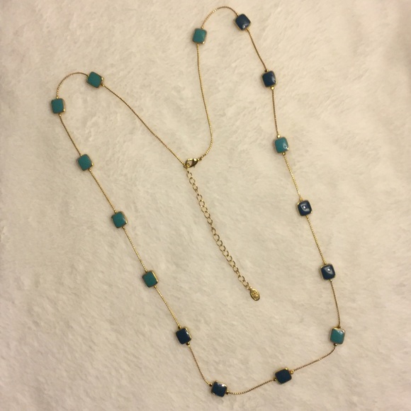Gold & Blue/Green Necklace - Picture 2 of 3