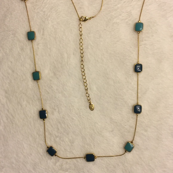 Gold & Blue/Green Necklace - Picture 3 of 3
