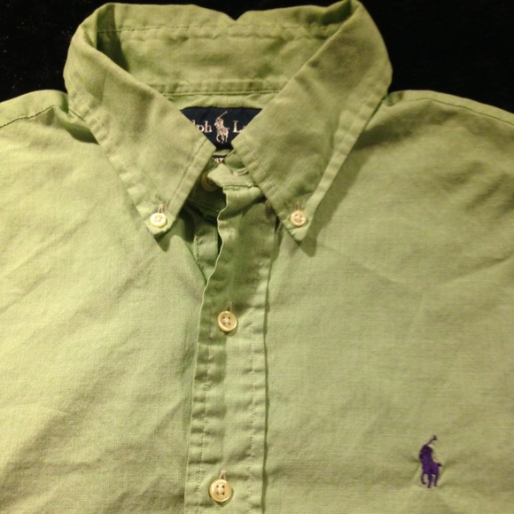 Men's polo green button down