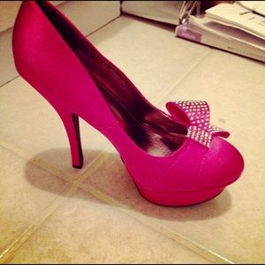 Fuschia Bow Heels