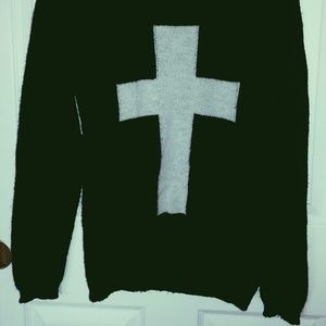 Black knit cross sweater (brandy look a like)