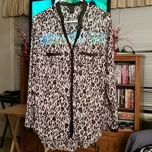 Torrid leopard  print chiffon blouse