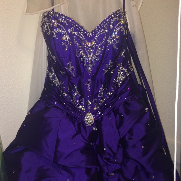 Mori lee deep purple prom/quince dress