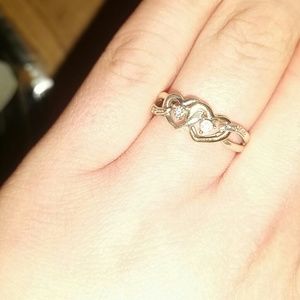 Tiny  diamond promise ring. 10k
