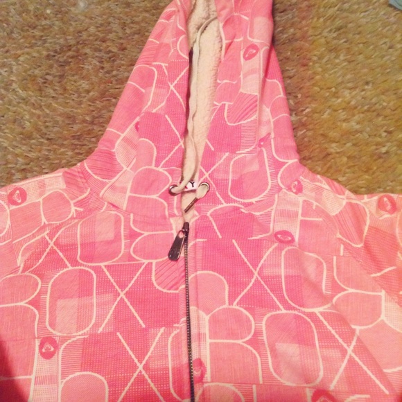 Pink Roxy Zip up jacket fur