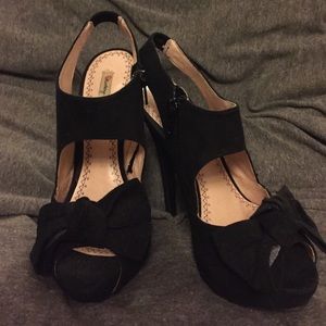 Black Peep Toe Heels