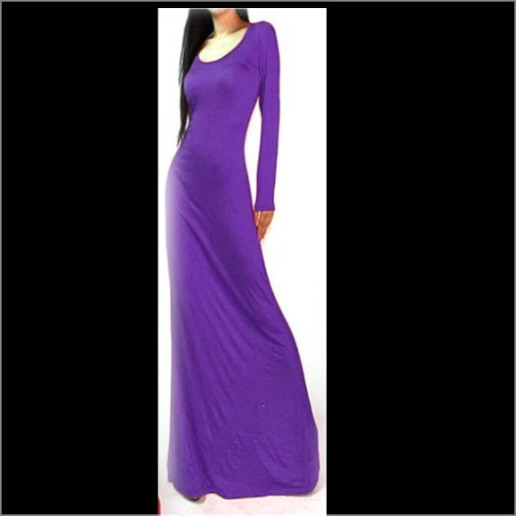 Dresses & Skirts - Purple long sleeve maxi dress