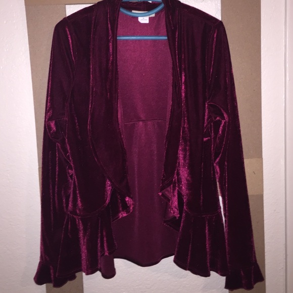Velvet cardigan sweater