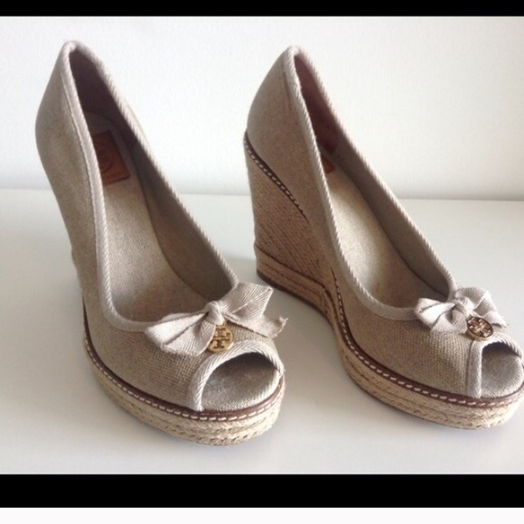 Tory Burch Jackie Espadrilles Peep Toe Wedge