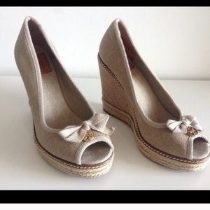 Tory Burch Jackie Espadrilles Peep Toe Wedge