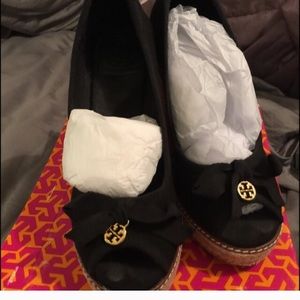 Tory Burch Jackie Espadrilles Peep Toe Wedge.