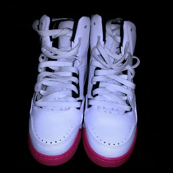 Jordan Pink & White Air Flight Jordan hightops