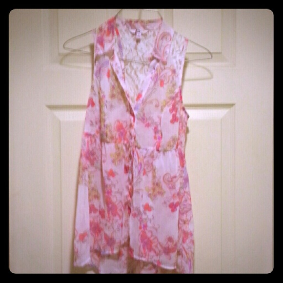 Sheer w neon colored flowers
