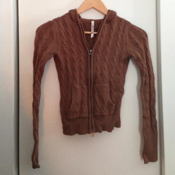 Brown zip up sweater
