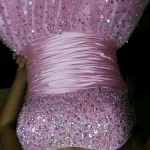 Pink ball gown prom dress