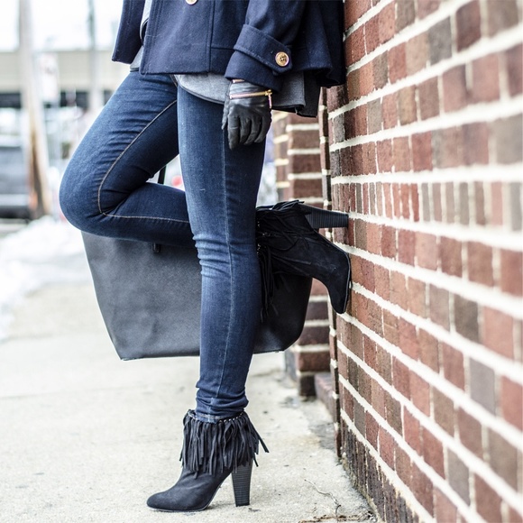 Charlotte Russe Shoes - Charlotte Russe black fringe boots 8