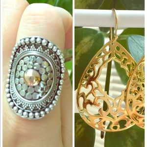 925 sterling silver 18K Gold Plated with ring