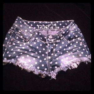 rue 21 poka dot shorts