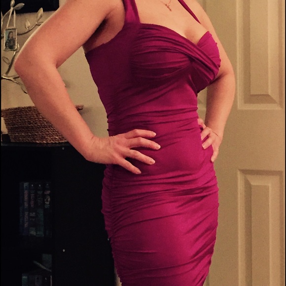 Forever21 Fuscia Strapped Evening Gown - Picture 2 of 3