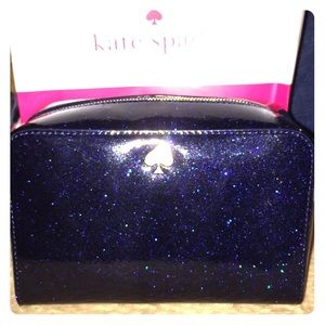 Kate Spade glitter bug night sky cosmetic bag