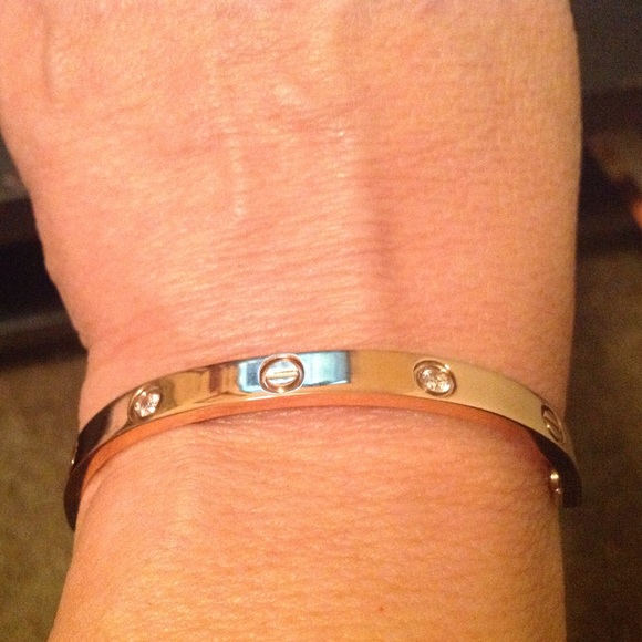 Rose Gold Bracelet with Clear Stones