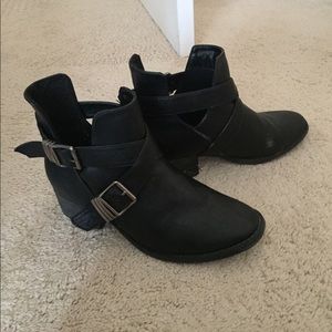 Buckle ankle boots