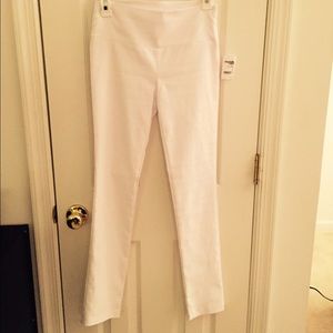 White Ankle Stretch Pants