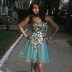 Short Peacock Inspired Dress